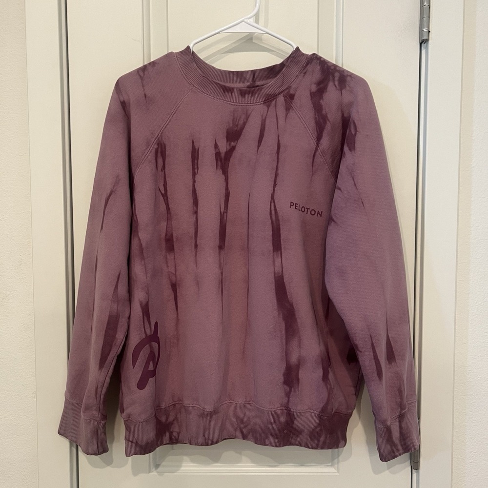 Spiritual Gangster Peleton Women  Raglan Tie Dye Crewneck L Purple 100% Cotton